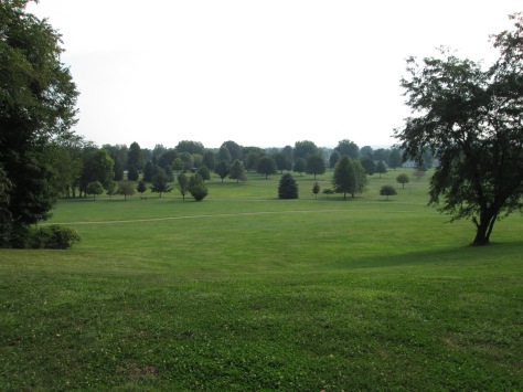 View from Geller Hill looking north towards Great Circle and Octagon. 2013